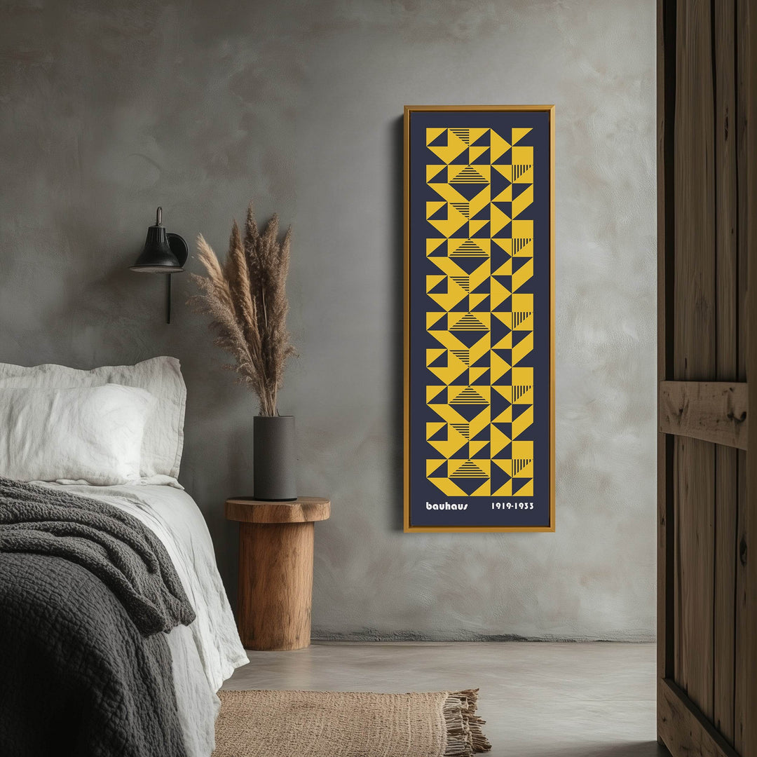 Vertical Dark Blue Decor Bauhaus Mid Century - Atelier Printworks