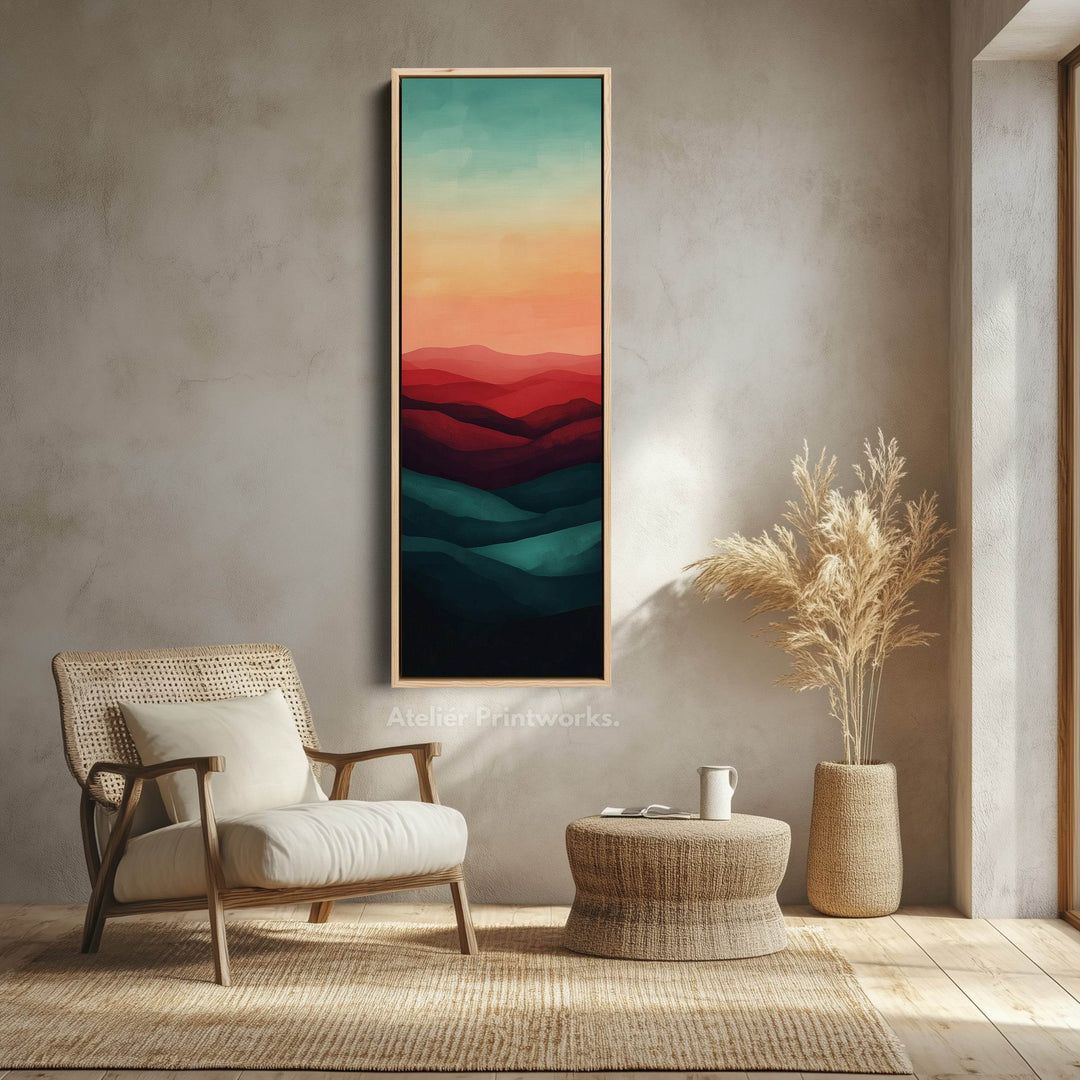 Minimalist Sunset Vertical Long Wall Art - Atelier Printworks