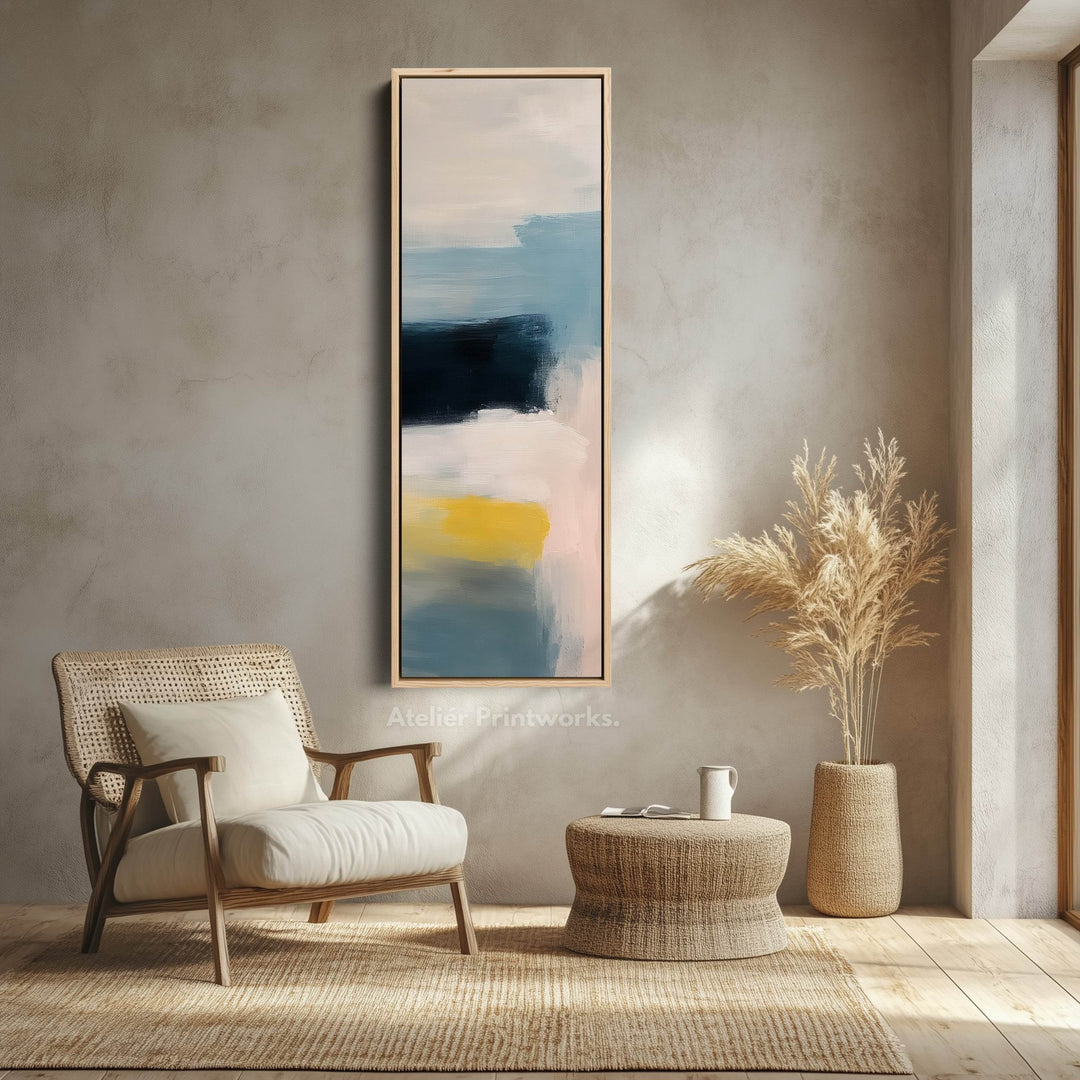 Calming Abstract Long Vertical Bedroom Artwork - Atelier Printworks