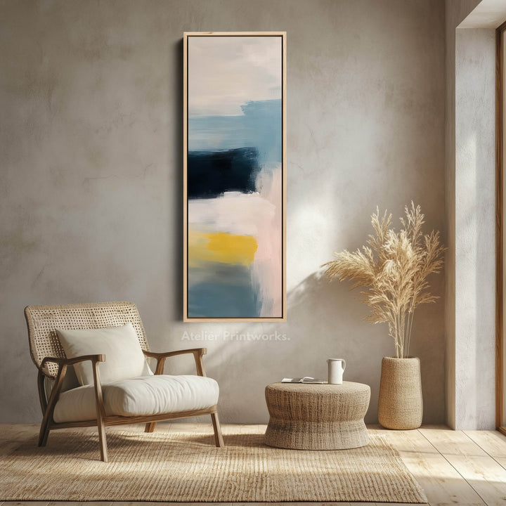 Calming Abstract Long Vertical Bedroom Artwork - Atelier Printworks