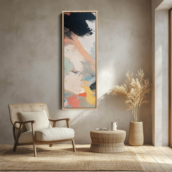 Long Narrow Vertical Colourful Abstract Wall Art Tall slim Wall Decor - Atelier Printworks