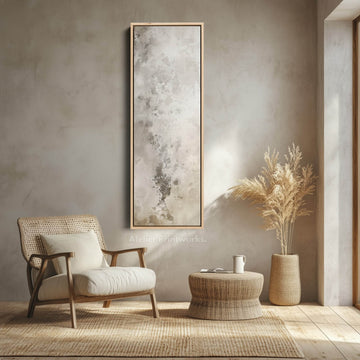 Large Long Narrow Canvas Wall Art - Beige & Grey - Atelier Printworks