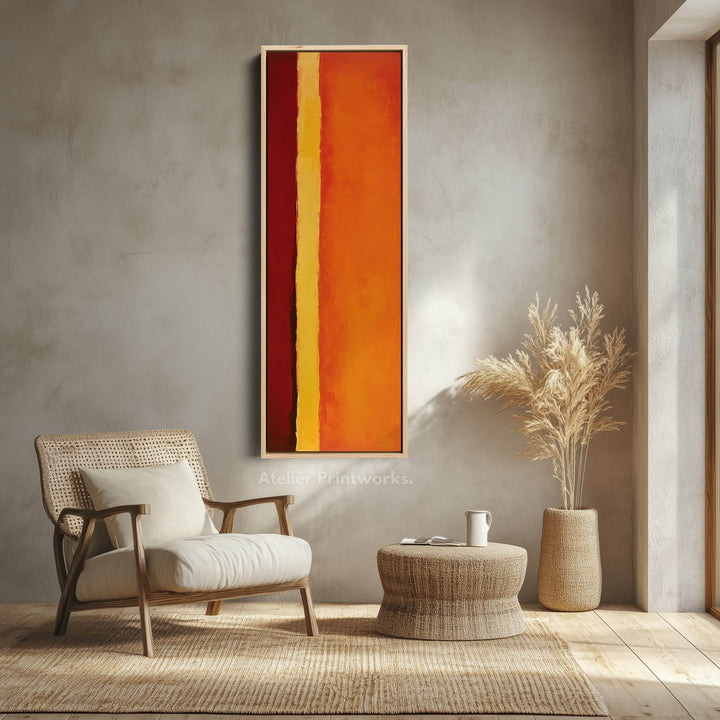 Orange Abstract Long Vertical Large Canvas Wall Decor - Atelier Printworks