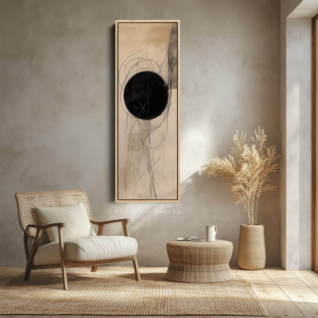 Minimalist Abstract Vertical Thin Large Wall Art Canvas - Atelier Printworks