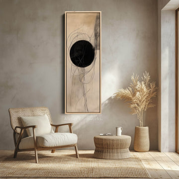 Minimalist Abstract Vertical Thin Large Wall Art Canvas - Atelier Printworks