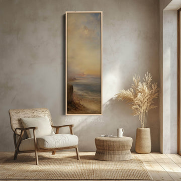 Long Narrow Vertical Large Wall Decor Vintage Ocean - Atelier Printworks