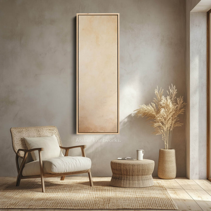 Vertical Wall Art Abstract Beige - Tall Long Narrow Vertical Wall Decor - Atelier Printworks