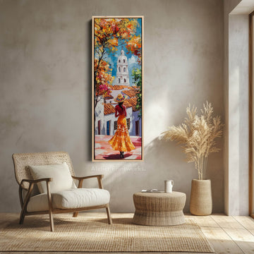 Cartagena Long Canvas Wall Art Prints For Bedroom Framed Vertical - Atelier Printworks