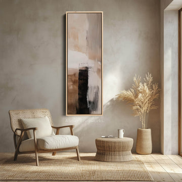 Neutral Abstract Large Canvas Long Narrow Vertical Wall Art Decor - Atelier Printworks