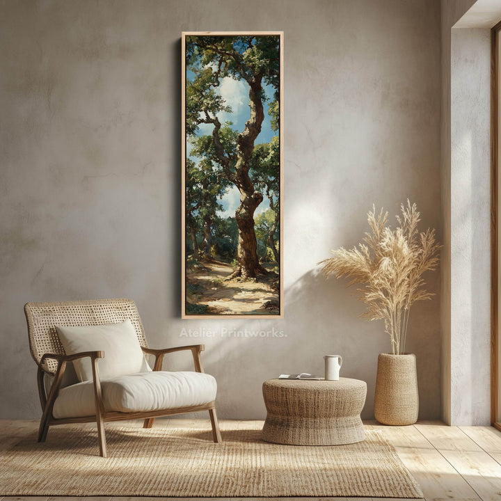 Ancient Oak Framed Canvas Wall Art For Living Room - Atelier Printworks