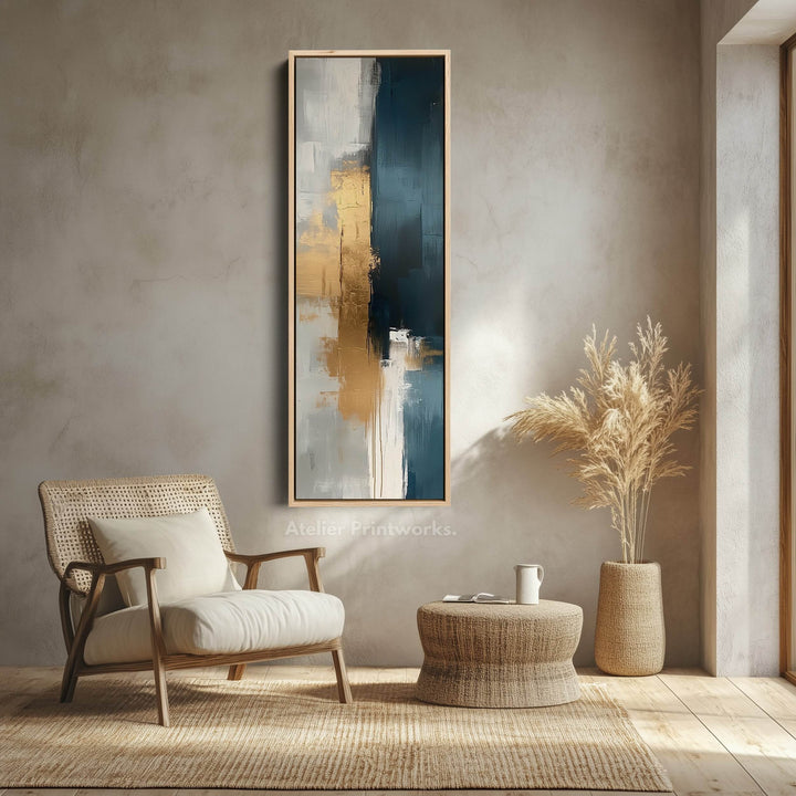 Tall Skinny Gold Abstract Wall Decor - Atelier Printworks
