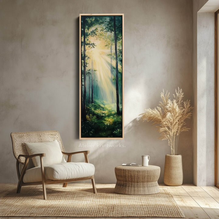Hall Way Forest Large Vertical Long Skinny Wall Art - Atelier Printworks