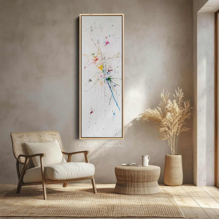 Hall Way Abstract Paint Splash Large Vertical Long Skinny Wall Art - Atelier Printworks