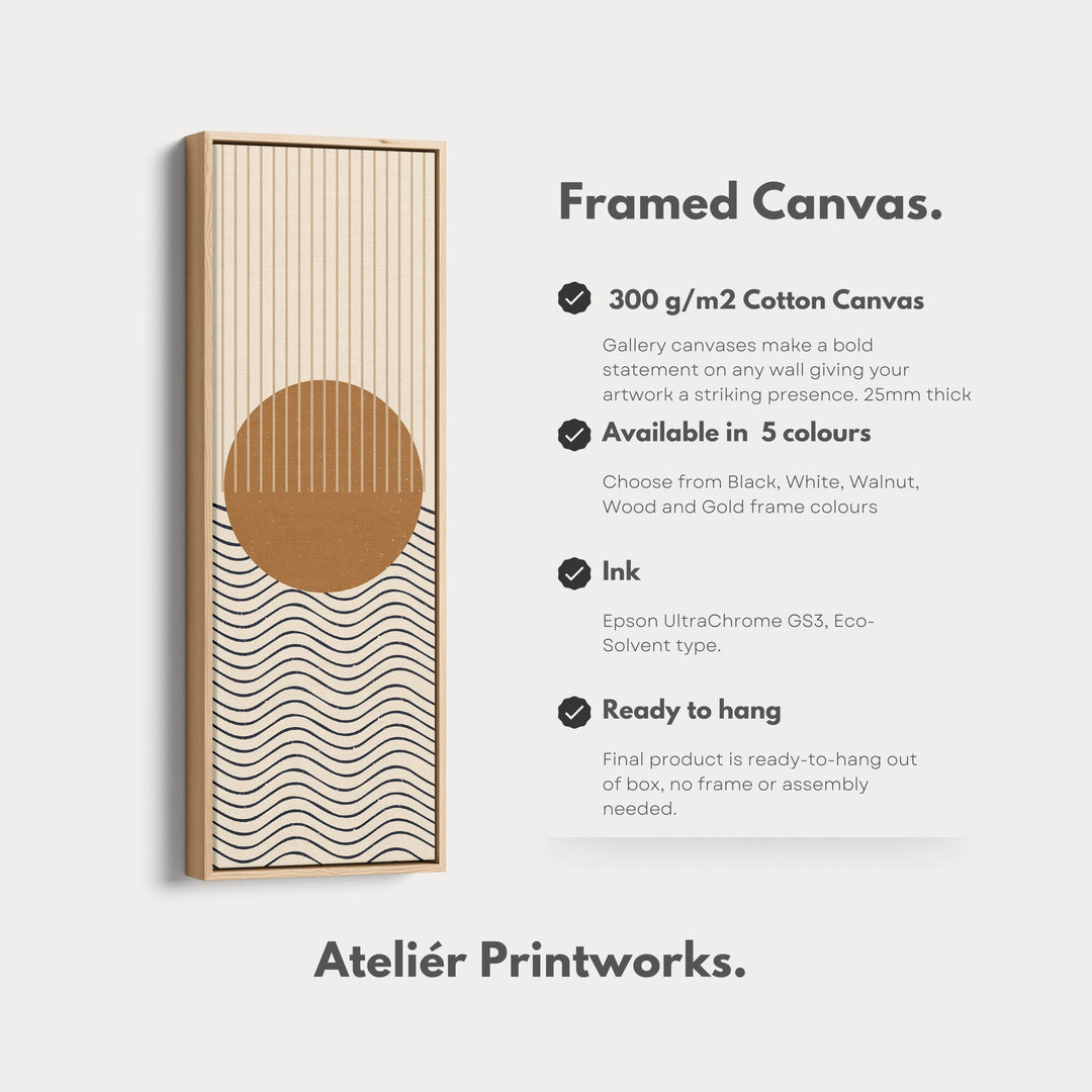 Sunrise Over Waves Minimalist Vertical Wall Canvas for Bedroom or Meditation Space - Atelier Printworks