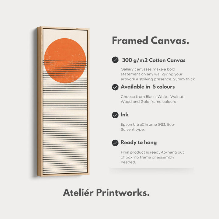 Geometric Grey Faceted Vertical Framed Canvas Wall Art for Office or Living Room - Atelier Printworks