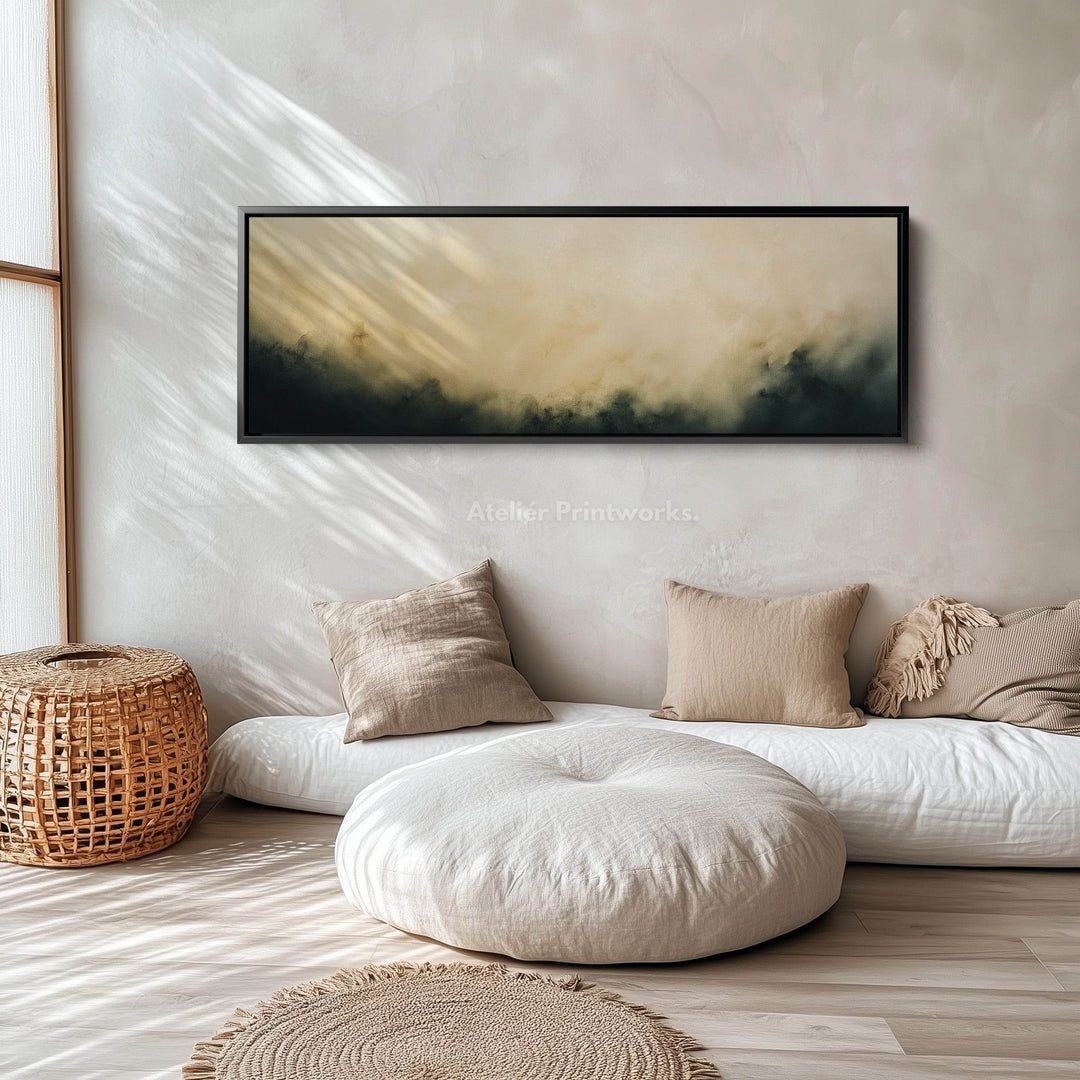 Abstract Beige Long Narrow Wall Art Horizontal Wall Decor - Atelier Printworks