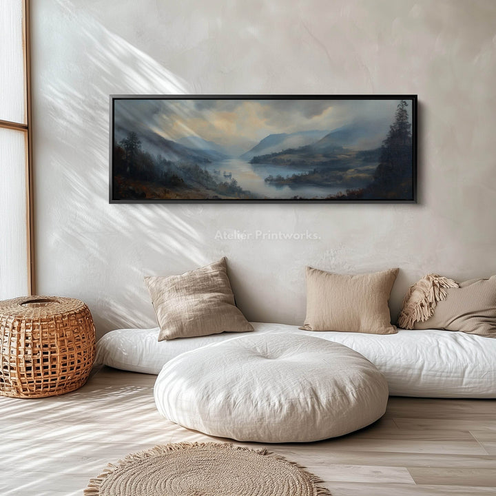 Vintage Mountain Wall Art Large Framed Picture - Atelier Printworks