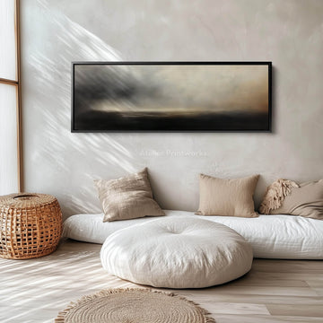 Large Horizontal Framed Canvas Wall Art Abstract Cloud - Atelier Printworks