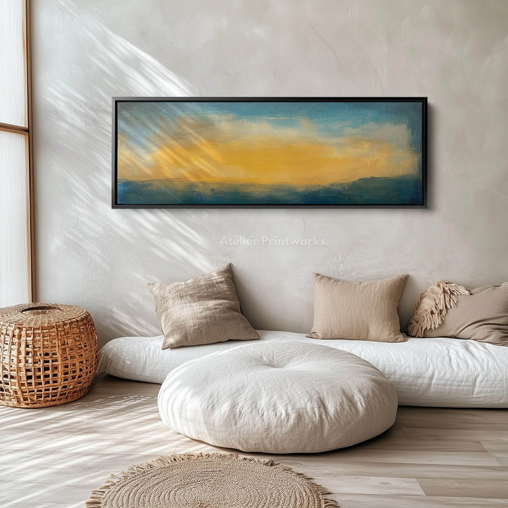 Abstract Sunset Narrow Long Wall Art Canvas - Atelier Printworks