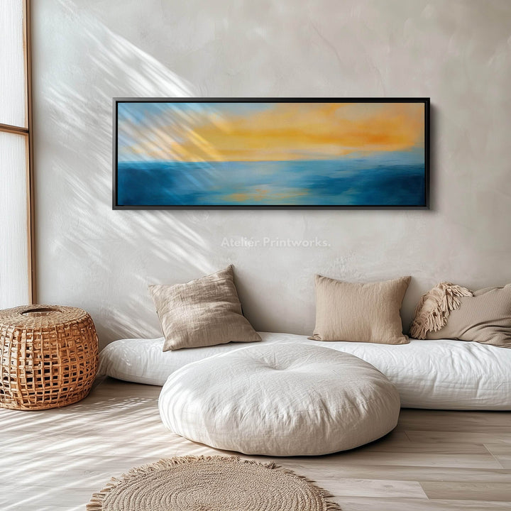 Abstract Sunset Long Narrow Panoramic Wall Art Canvas - Atelier Printworks