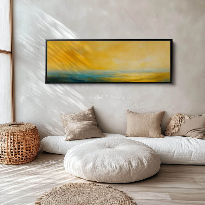 Abstract Yellow Long Narrow Horizontal Wall Art Canvas - Atelier Printworks
