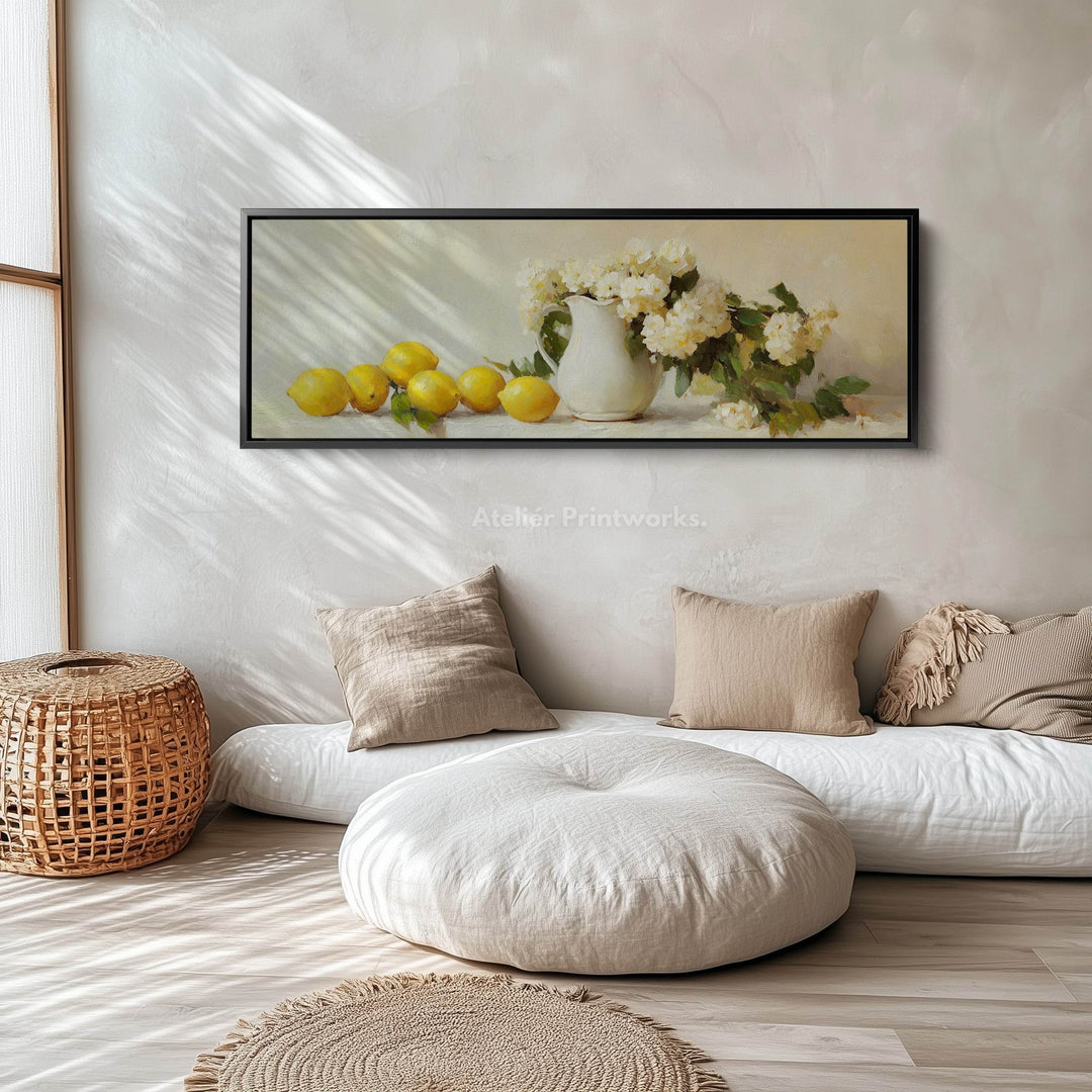 Kitchen Lemon Wall Decor Long Panoramic Canvas Wall Art - Atelier Printworks