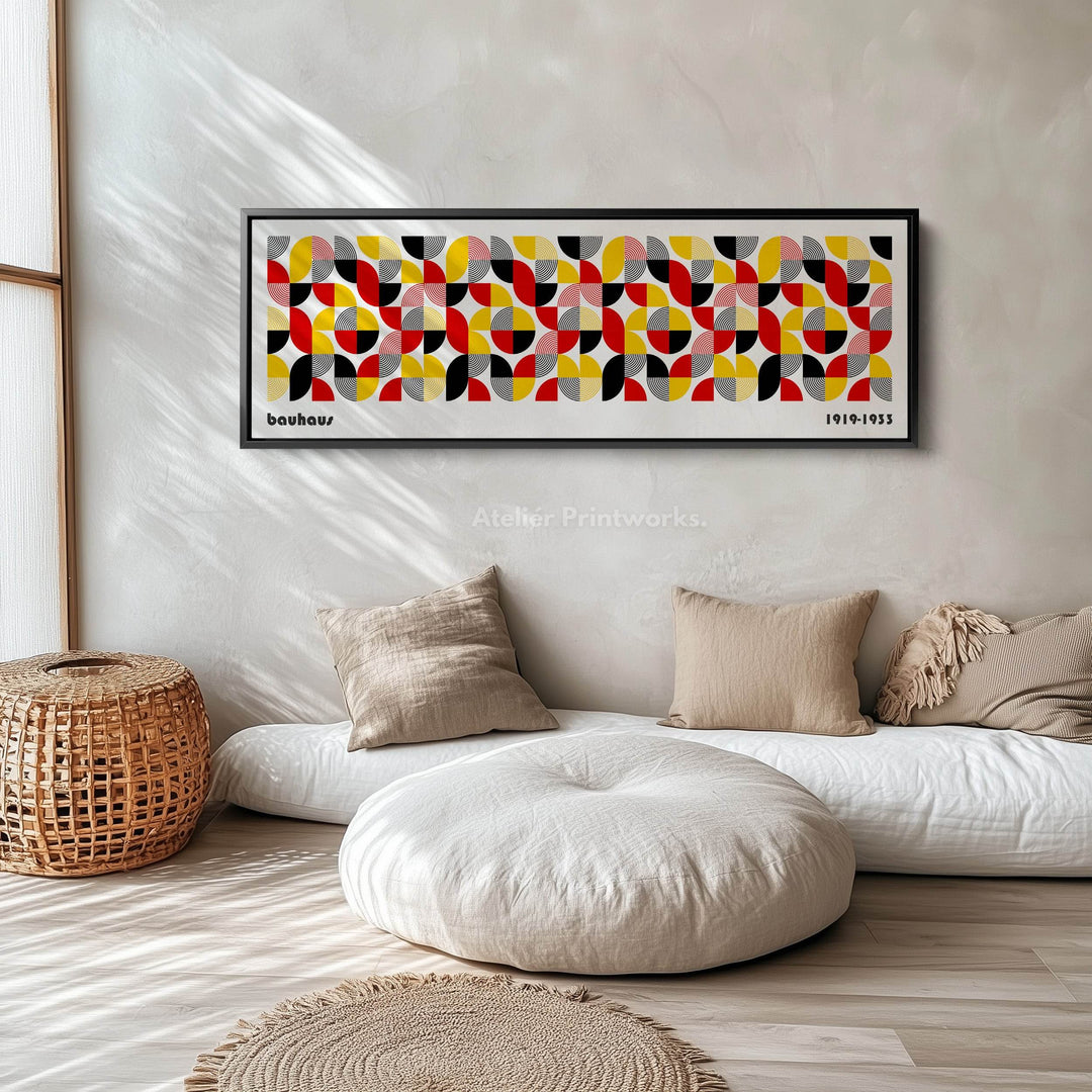 Above Bed Wall Art Framed Bauhaus Canvas - Atelier Printworks