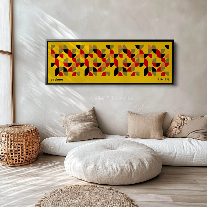 Above Bed Wall Decor Large Framed Bauhaus Canvas - Atelier Printworks