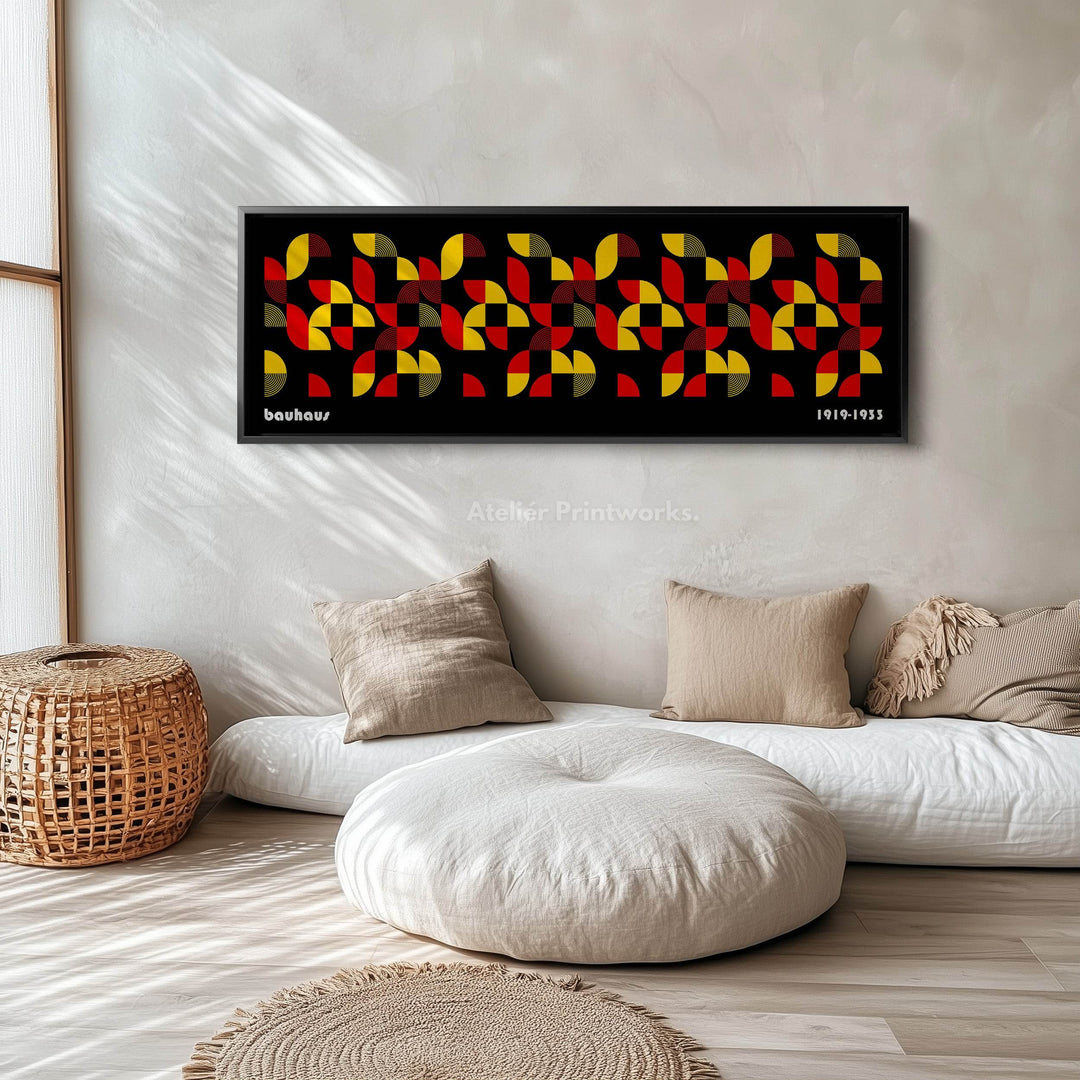 Narrow Above Bed Wall Decor Large Framed Bauhaus Modern - Atelier Printworks