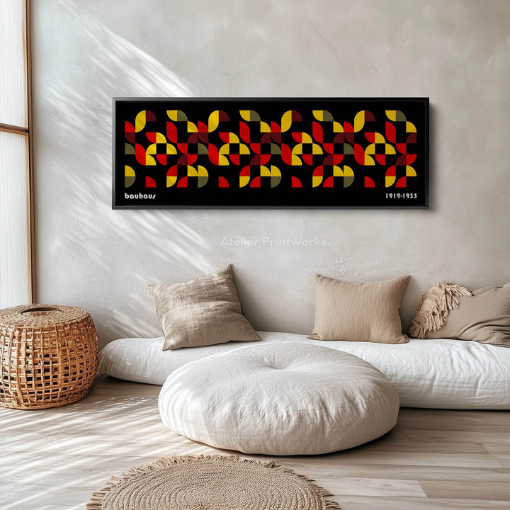 Narrow Above Bed Wall Decor Large Framed Bauhaus Modern - Atelier Printworks