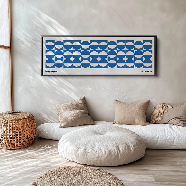 Bauhaus Long Narrow Panoramic Framed Canvas Wall Art - Atelier Printworks