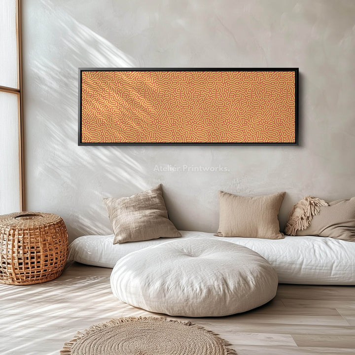 Yellow & Red Geometric Organic Pattern Horizontal Wall Art - Atelier Printworks