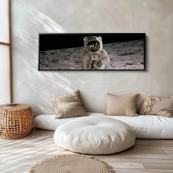 Long Horizontal Wall Art Astronaut Moon Walk NASA - Atelier Printworks