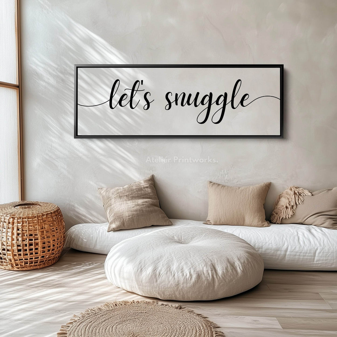 Mater Bedroom Above Bed Decor 'Let's Snuggle' - Atelier Printworks