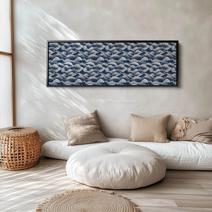 Japandi Style Wave Long Narrow Horizontal Wall Decor - Atelier Printworks