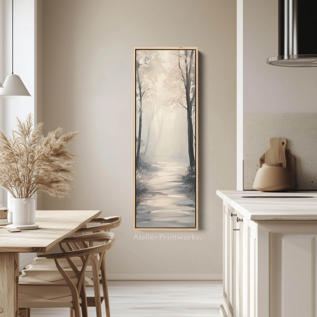 Forest Path Watercolour Tall Narrow Vertical Artwork - Atelier Printworks