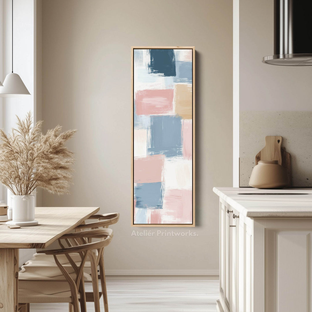 Tall Vertical Pastel Color Block Abstract Long Narrow Wall Art - Atelier Printworks