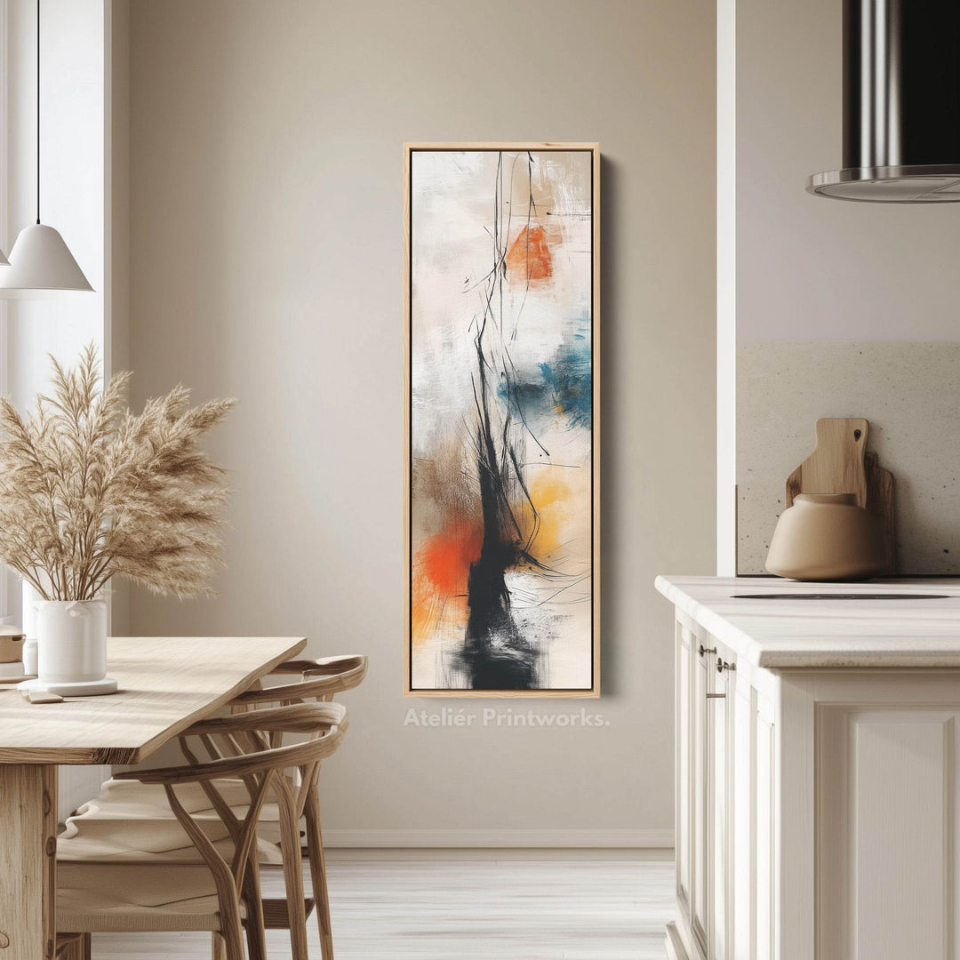 Vertical Large Canvas Wall Art Long Narrow Colourful Abstract - Atelier Printworks