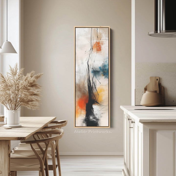 Vertical Large Canvas Wall Art Long Narrow Colourful Abstract - Atelier Printworks