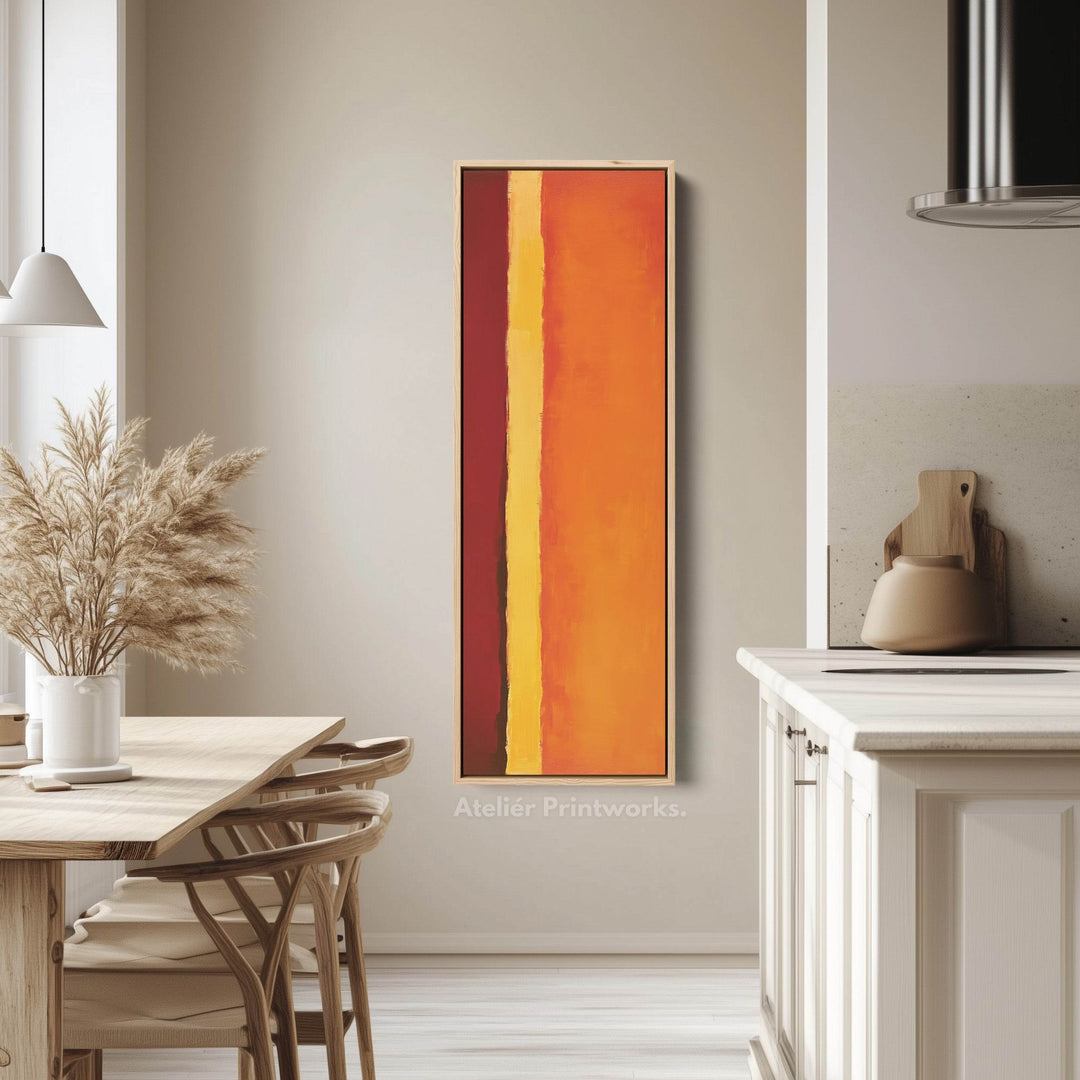Orange Abstract Long Vertical Large Canvas Wall Decor - Atelier Printworks