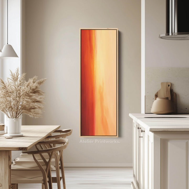 Red & Orange Abstract Skinny Tall Vertical Large Canvas Wall Art - Atelier Printworks