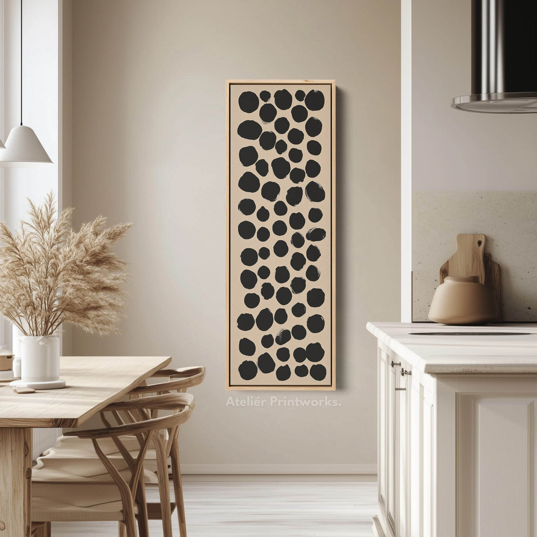 Minimalist Black Dots Large Canvas Wall Art Vertical Wall Decor - Atelier Printworks