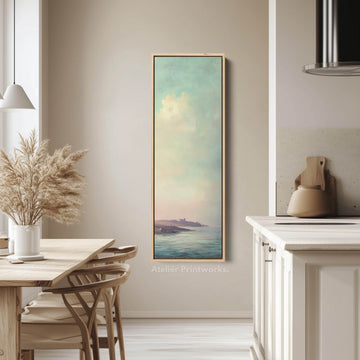 Vintage Sea Large Framed Canvas Long Vertical Narrow Wall Decor - Atelier Printworks