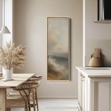Vintage Seaside Wall Art Large Framed Vertical Tall Narrow Wall Decor - Atelier Printworks