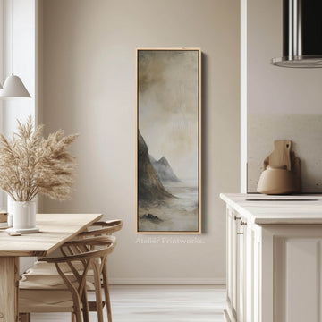 Vintage Coastal Wall Art Large Framed Vertical Tall Narrow Wall Decor - Atelier Printworks