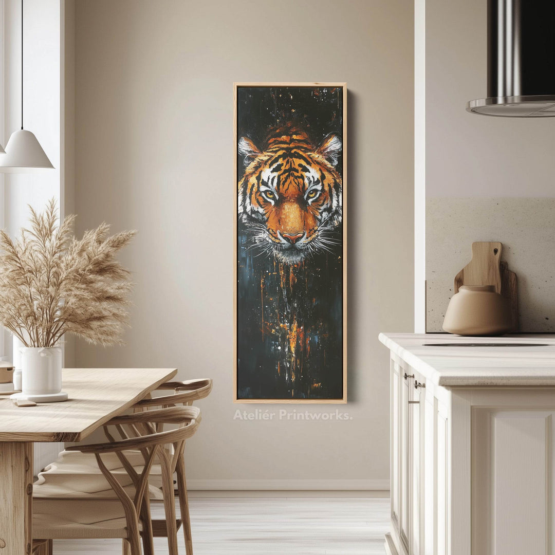 Tiger Long Narrow Vertical Large Canvas Wall Decor - Atelier Printworks