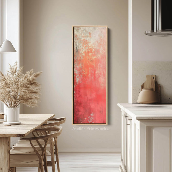 Abstract Red Vertical Tall Wall Art Large Framed Canvas - Atelier Printworks