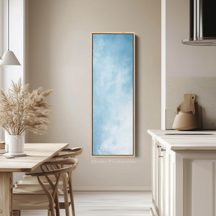 Light Blue Abstract Bedroom Decor Vertical Wall Art - Tall Long Narrow Vertical - Atelier Printworks