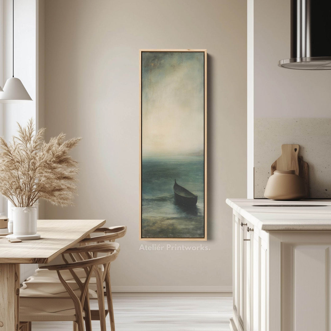 Vintage Ocean Framed Vertical Long Canvas Wall Art Prints for bedroom - Atelier Printworks