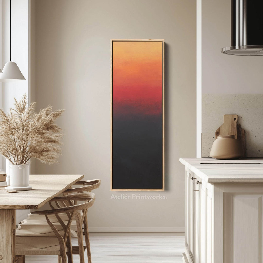 Abstract Red & Black Living Room Decor Vertical Wall Art - Tall Long Narrow Vertical - Atelier Printworks
